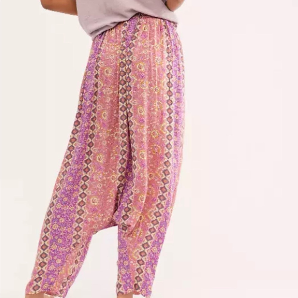 Free People Haley Harem Lounge Boho Print Bottoms - Picture 4 of 12